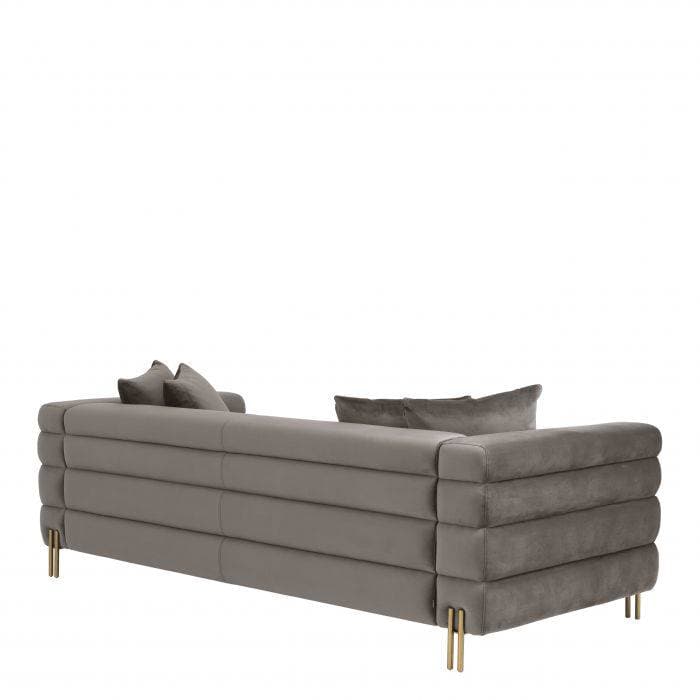 York Savona Grey Velvet Sofa by Eichholtz
