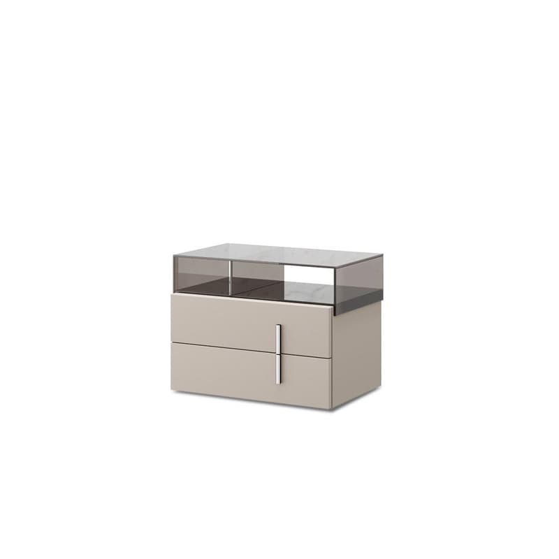 Gilv With Glass Box Bedside Table by Evanista