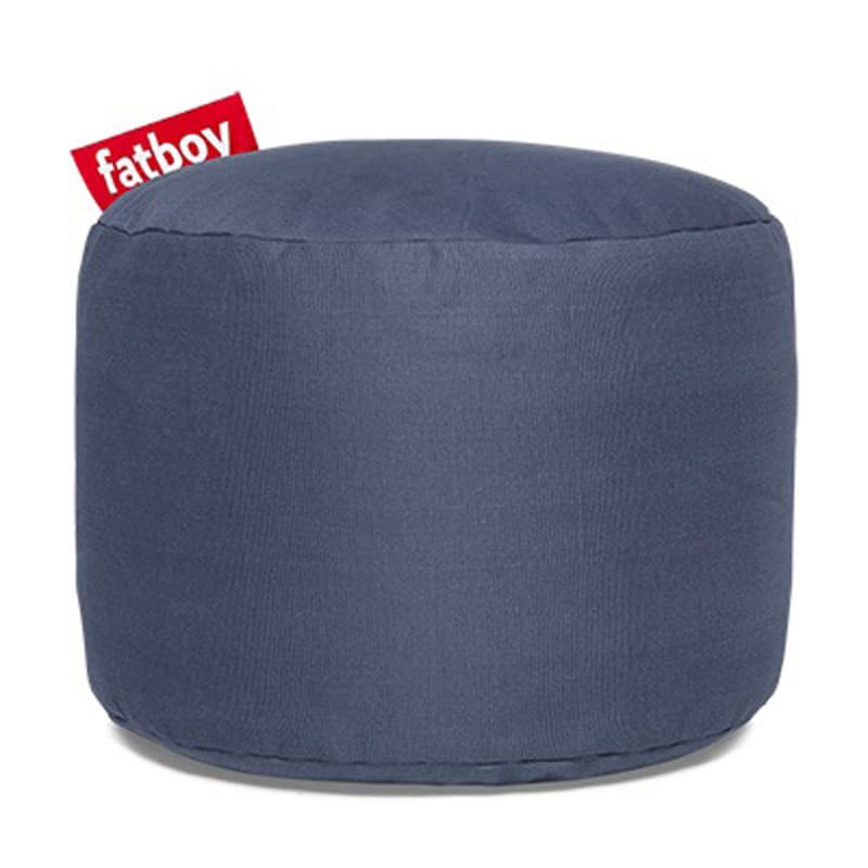Point Stonewashed Blue Pouf by Fatboy