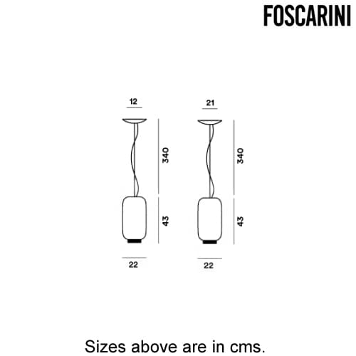 Chouchin Reverse 2 Suspension Lamp by Foscarini