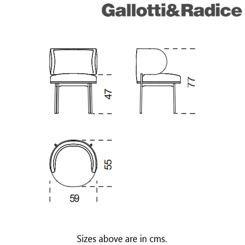 Akiko Arm Dining Chair by Gallotti & Radice