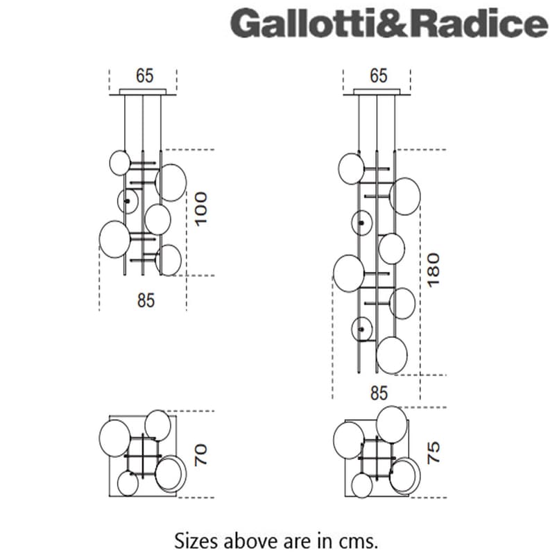 Bolle Tela Suspension Lamp by Gallotti & Radice