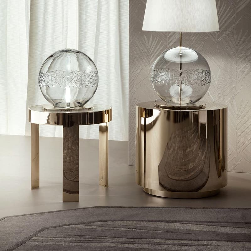 Infinity Round Metal Side Table by Giorgio Collection