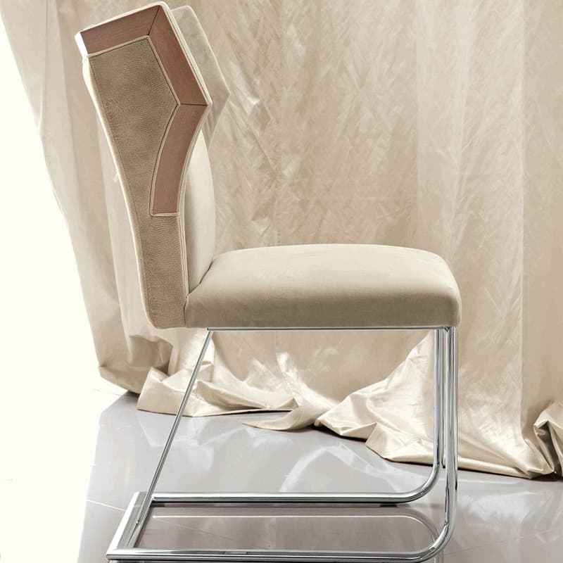 Sunrise Chrome Base Dining Chair by Giorgio Collection