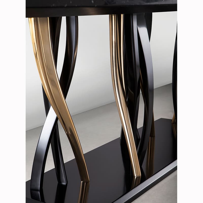 Il Pezzo 8 Polished Marquinia Marble Dining Table by Il Pezzo Mancante