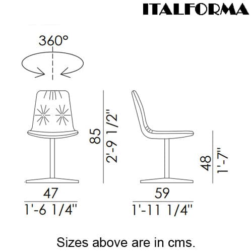 Lisa 4 Ways Swivel Chair by Italforma