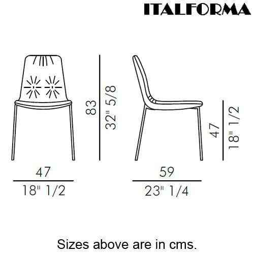 Lisa 4 Metal Legs Dining Chair by Italforma