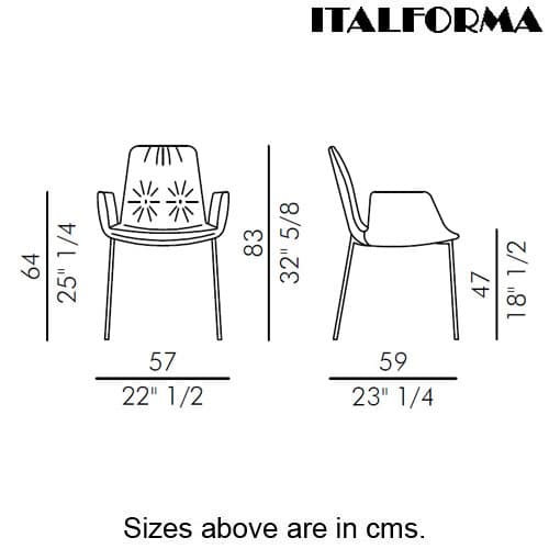Lisa 4 Metal Legs Armchair by Italforma
