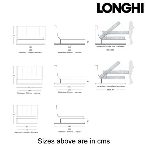 Kubrick Double Bed by Longhi