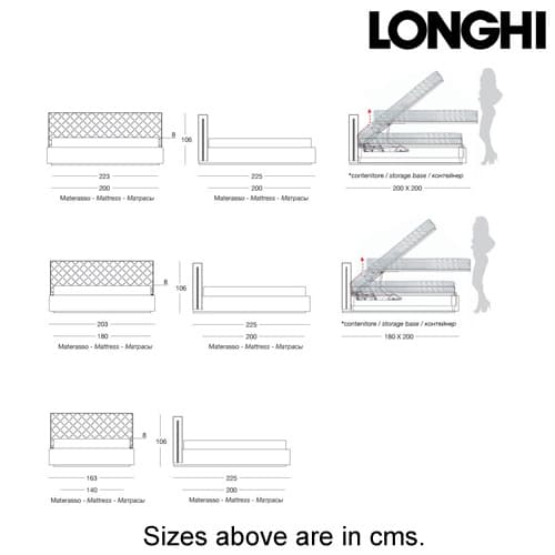 Helmut Double Bed by Longhi