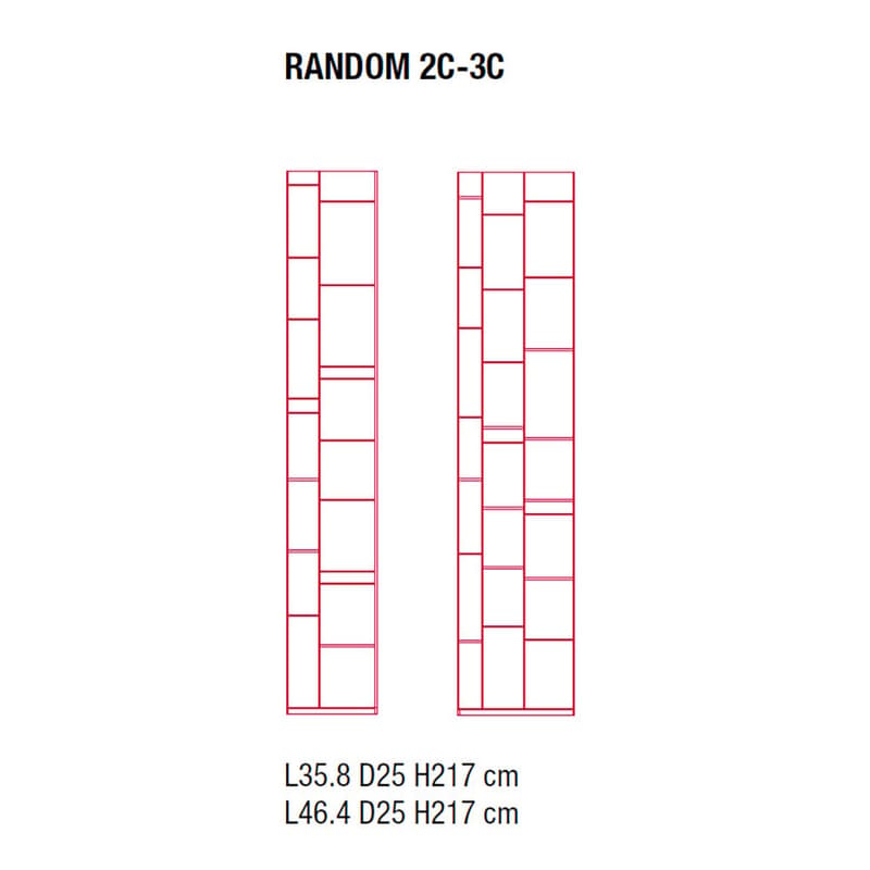 Random 2C3C Bookcase by Mdf Italia