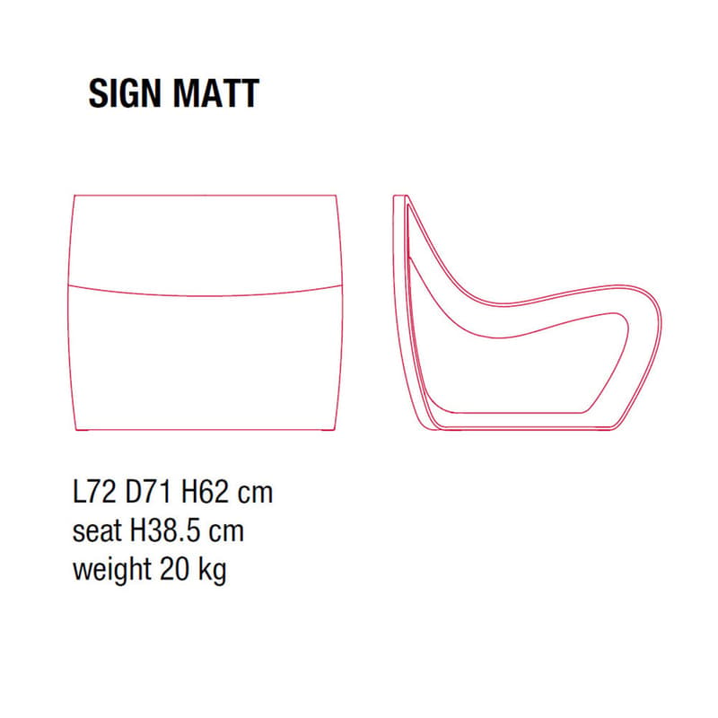 Sign Matt Armchair by Mdf Italia
