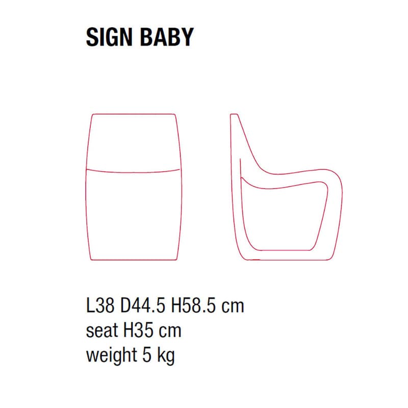 Sign Baby Dining Chair by Mdf Italia
