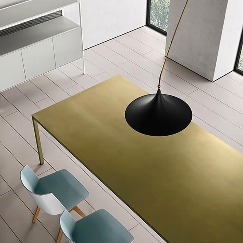 Tense Brass Dining Table by Mdf Italia