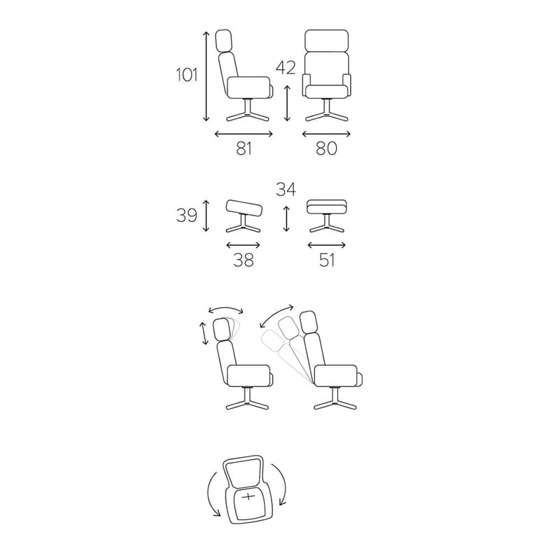 Timeout Button Stitch Swivel Chair | Naustro Unwind Collection | FCI London