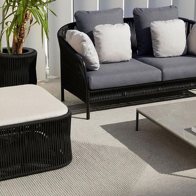 weave square footstool by point