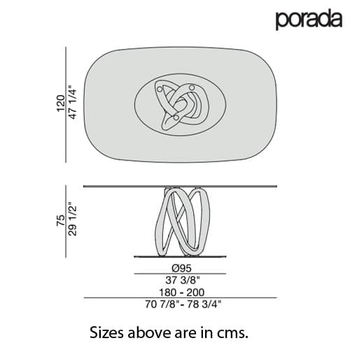 Infinity Oval 1 Base C Dining Table by Porada