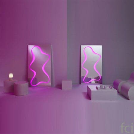 Spline Free Standing Mirror by Reflections
