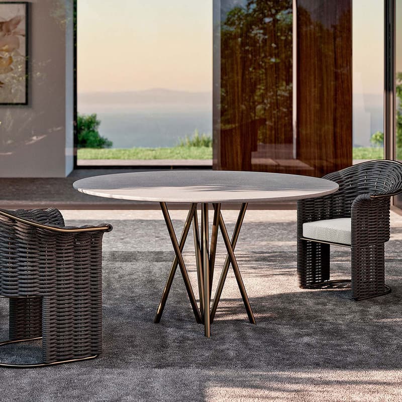 Mikado Round Outdoor Table by Rugiano