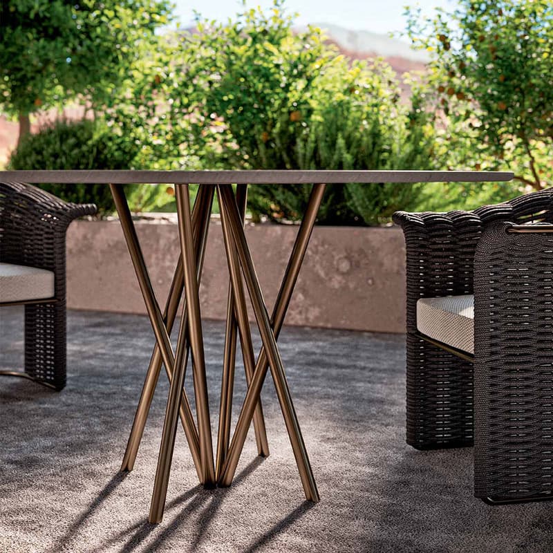 Mikado Round Outdoor Table by Rugiano