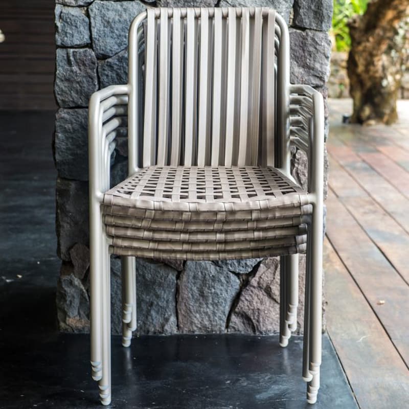 Trinity Silver Walnut Outdoor Armchair by Skyline Design