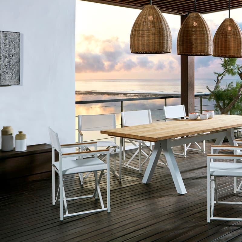 Venice White Outdoor Armchair by Skyline Design