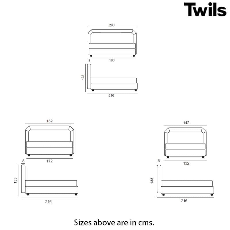 Camille Alto Capitonne H 28 Double Bed by Twils