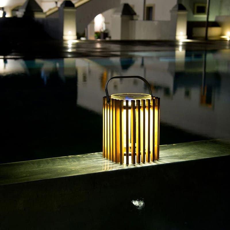 Solare Teak Floor Lamp Outdoor Lighting by Unopiu