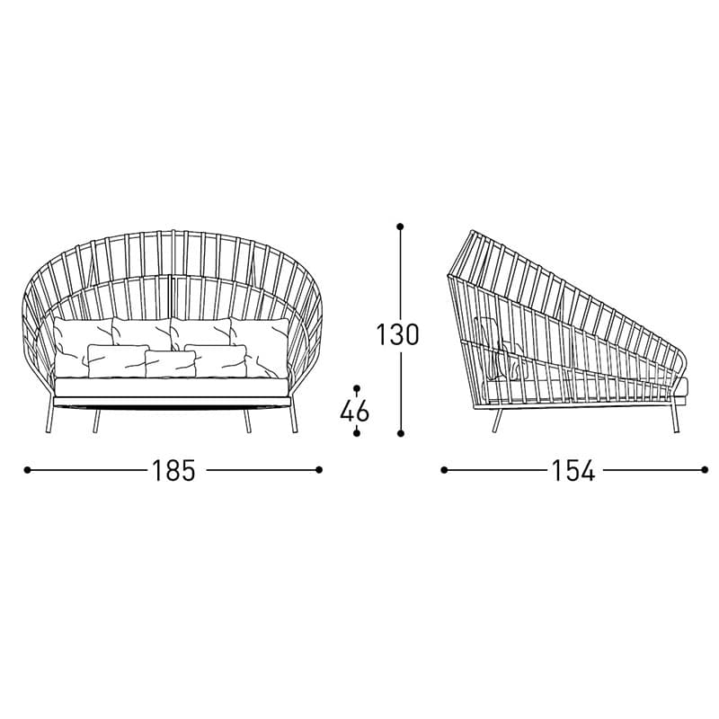 Emma Cross Compact Daybed by Varaschin