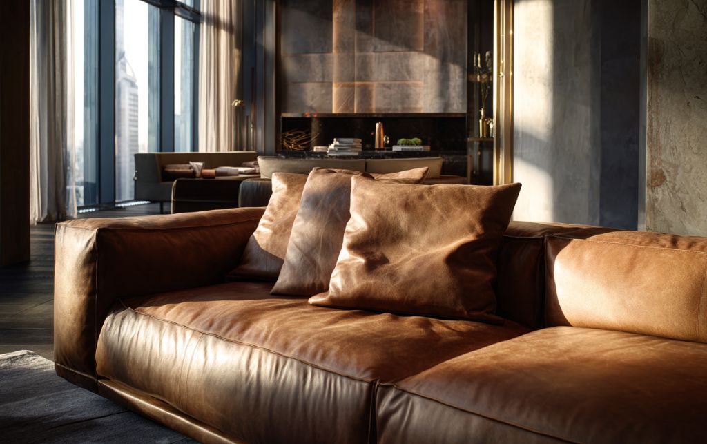 Visual comparison showing benefits and considerations of leather sofa ownership