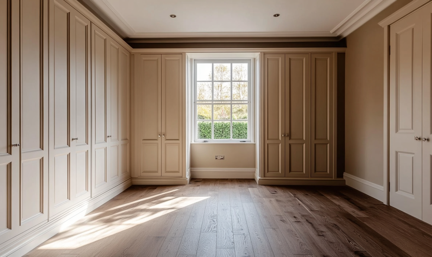 Particle board wardrobe material with laminate finish