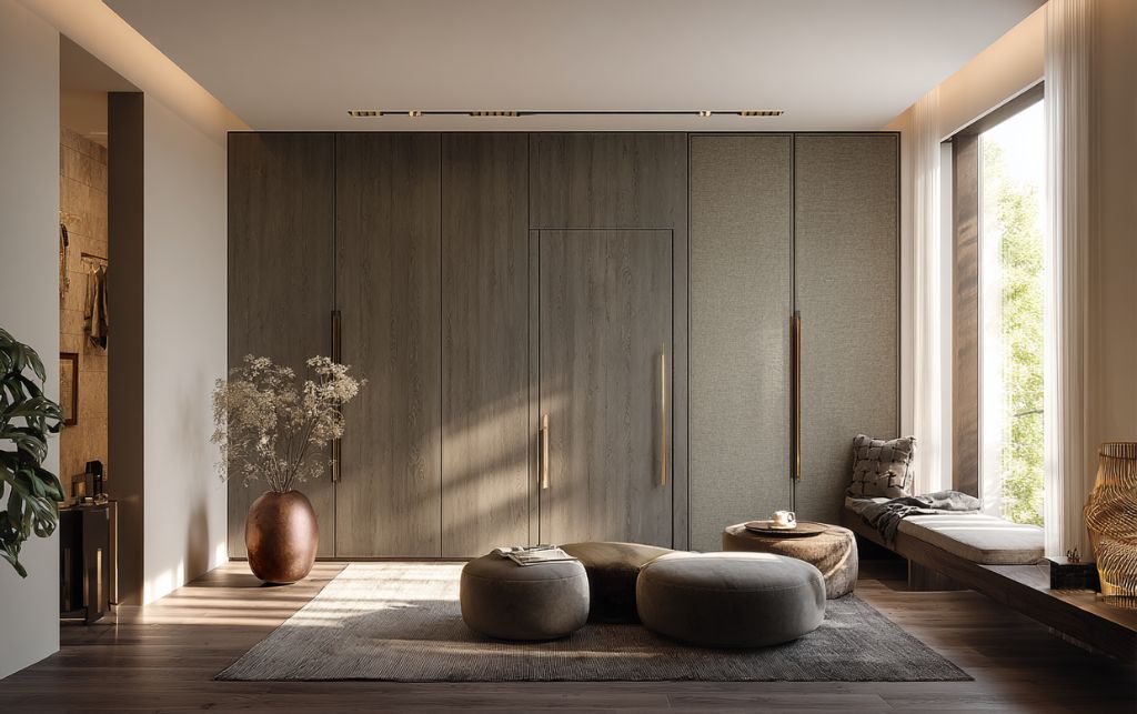 Luxury fitted wardrobes maximising storage space in bedroom