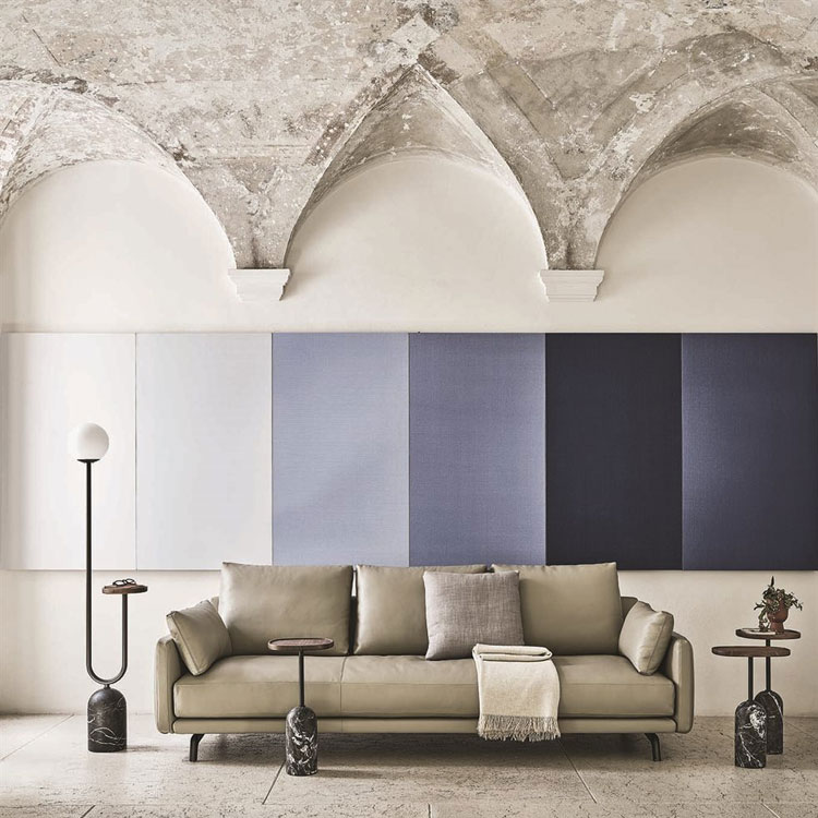 Detail of supple Italian leather upholstery showing fine-grain finish