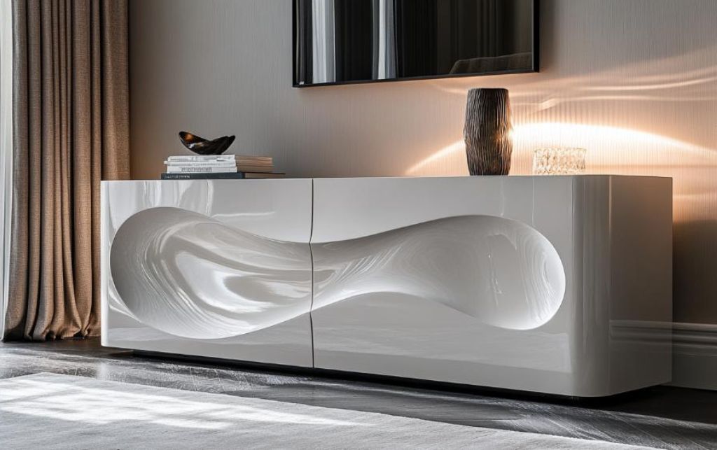 white high gloss sideboard with drawers