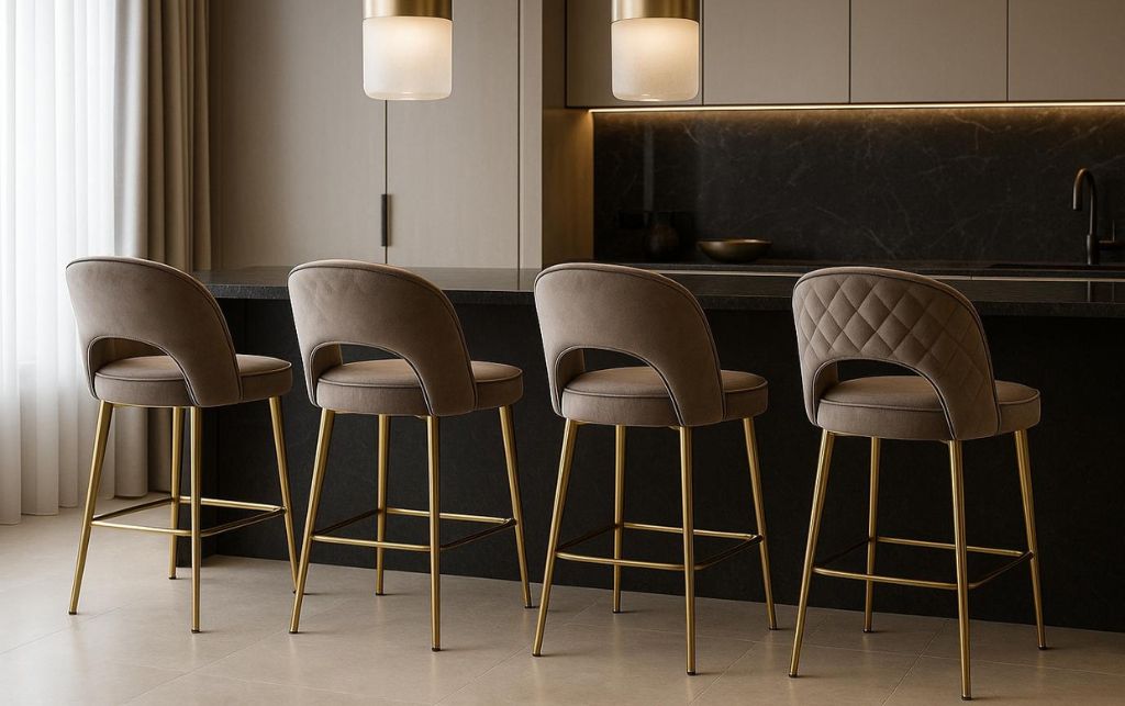 Dark bar stool with back