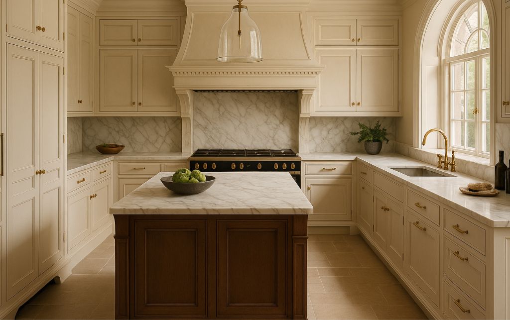 Architectural integration of kitchen cupboards