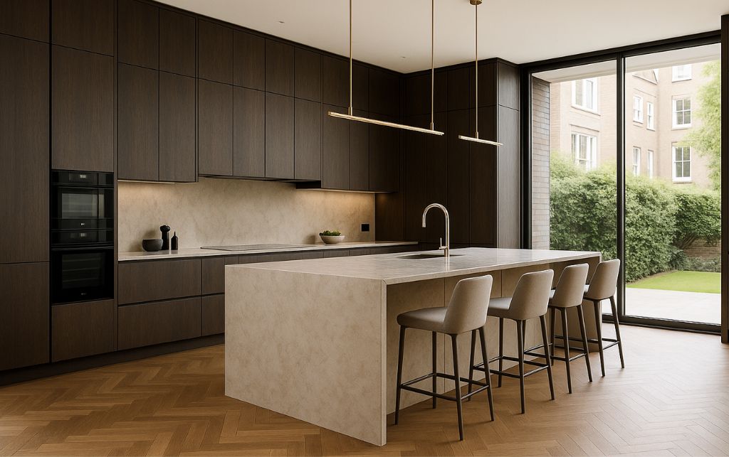 Floor-to-ceiling kitchen cupboards