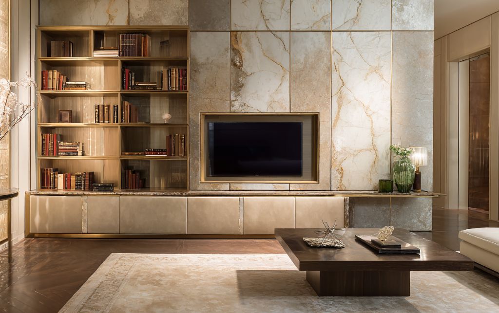 Balanced composition in TV unit wall mounted installation