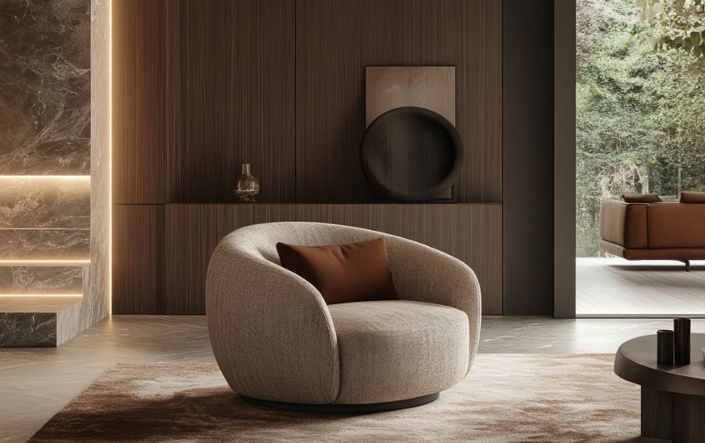 Luxury tub chairs in an elegant living room setting