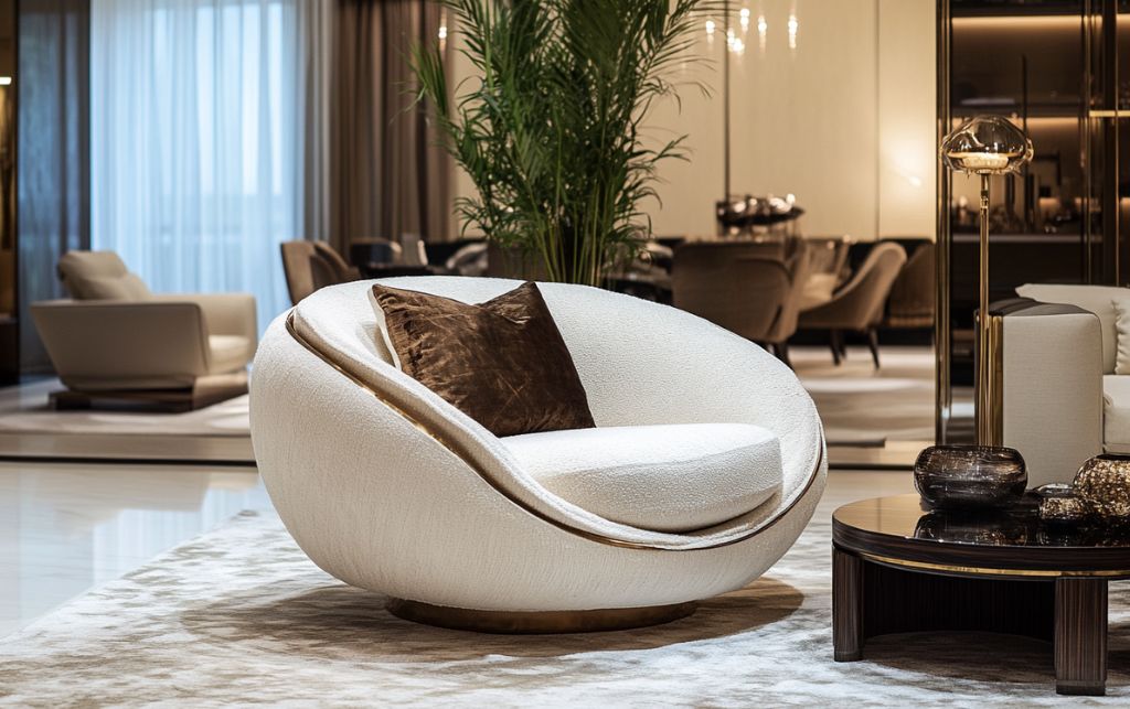 Luxury tub chairs in an elegant living room setting