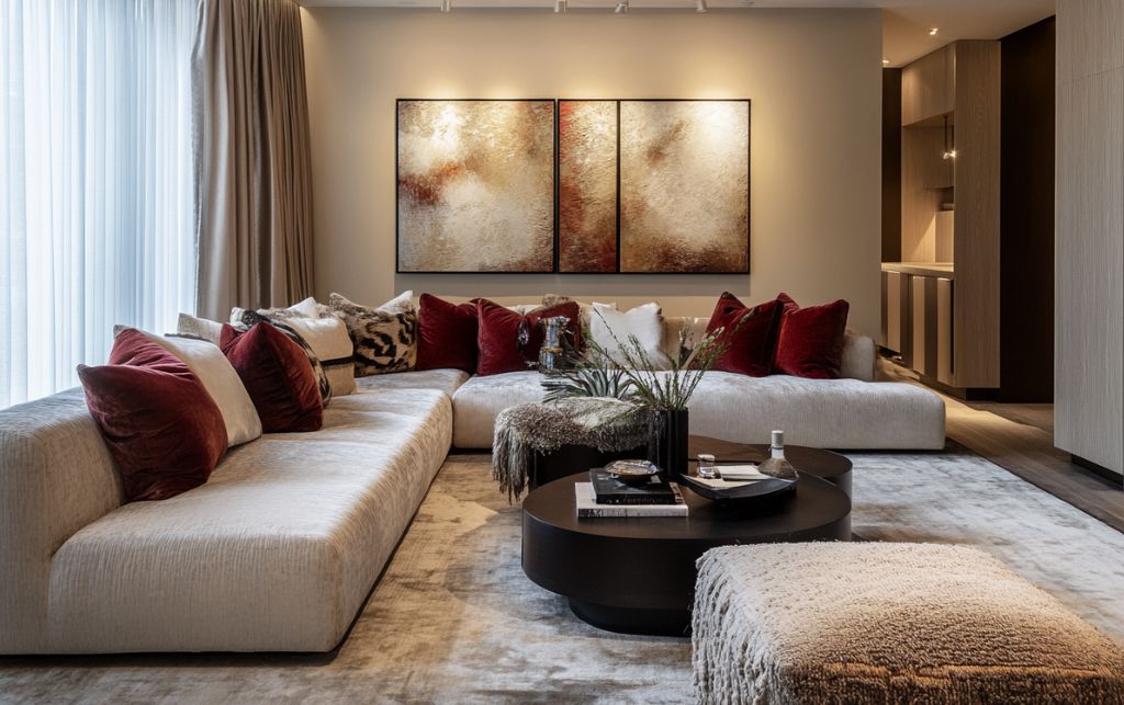 Carefully curated finishing touches in luxury living room