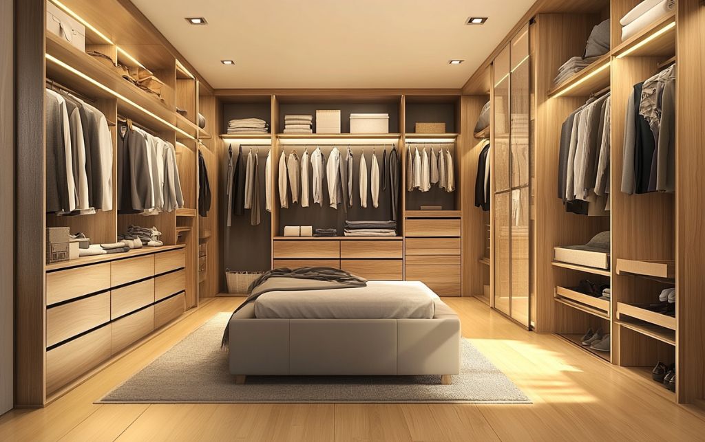 Sleek wardrobe layout designs