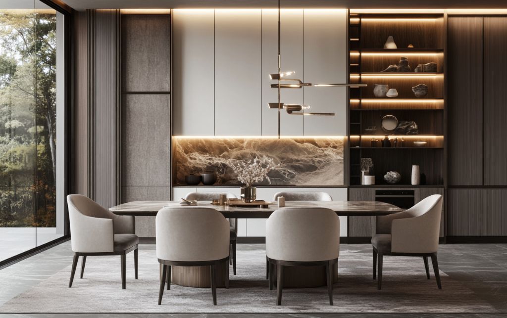 Practical mink dining chair setup for daily family living