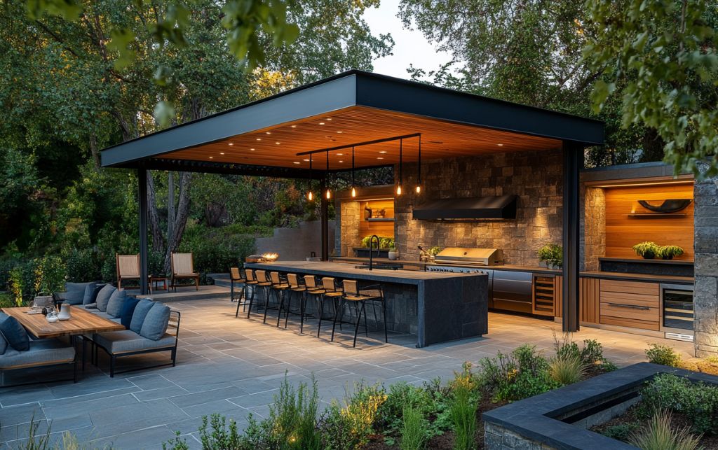 Collection of designer outdoor kitchen layouts and styles