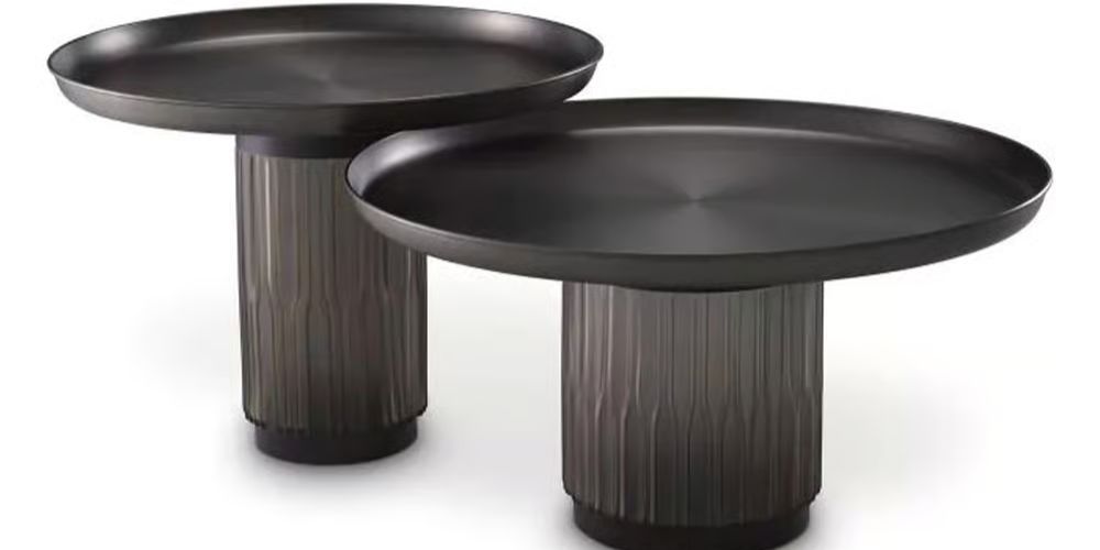 Zachary Set of 2 Coffee Tables by Eichholtz demonstrating versatile nesting table functionality