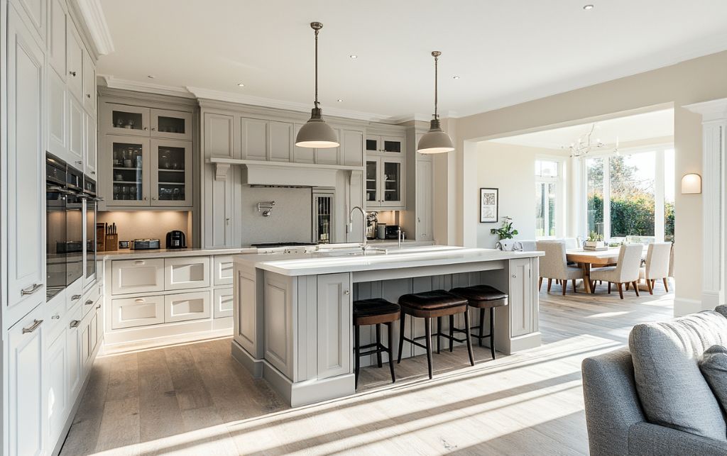 Creating colour cohesion between kitchen and adjacent spaces in luxury homes