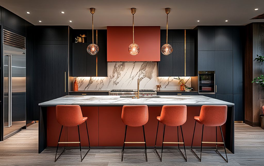 Expert-approved colourful kitchen design featuring timeless colour schemes and luxury finishes