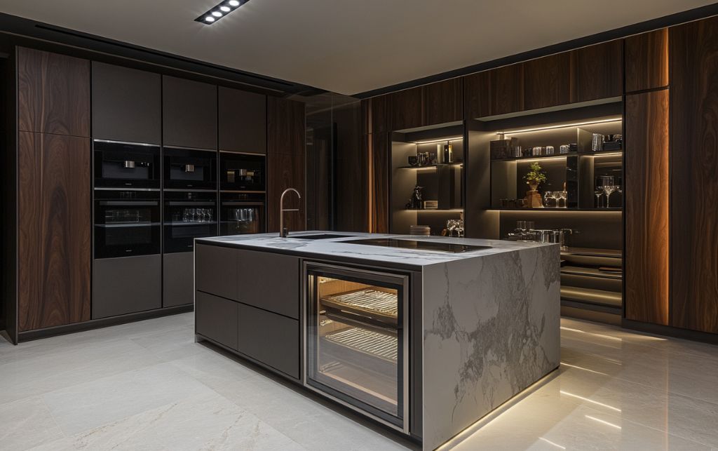 Appliance garage storage solution concealing small appliances