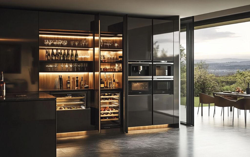 Concealed appliance integration seamlessly hidden within kitchen cabinetry