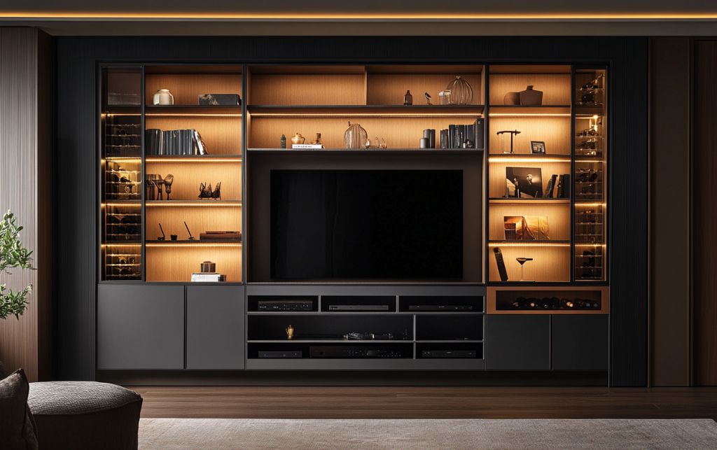 Customisation options for personal expression in bespoke TV media storage units